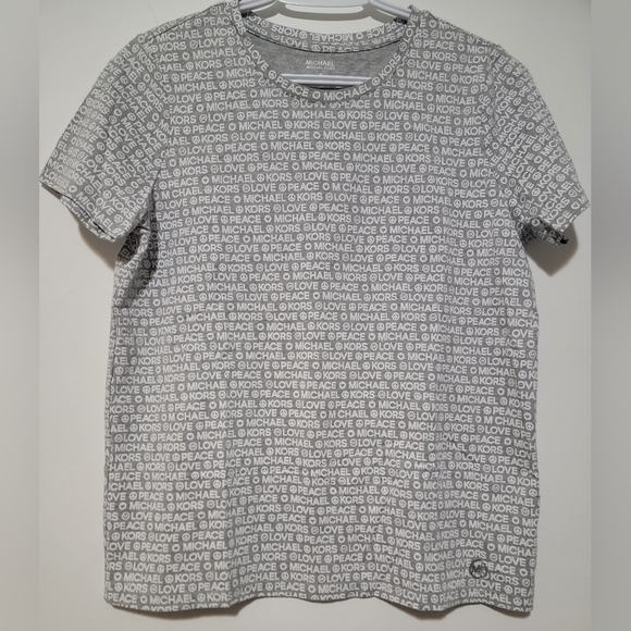 Micheal Kors Peace & Love Logo T-Shirt - Picture 1 of 5